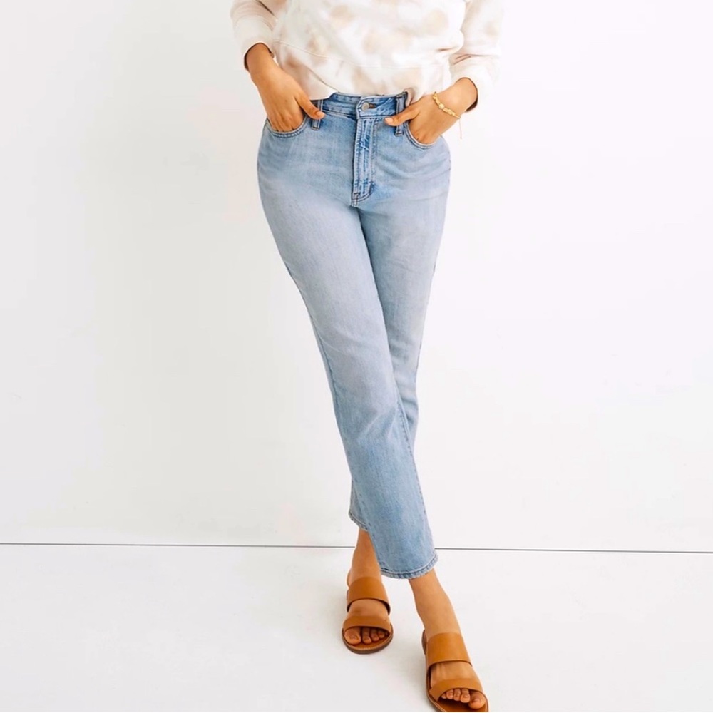 Madewell curvy perfect vintage jean light blue denim sz 24 100% cotton straight